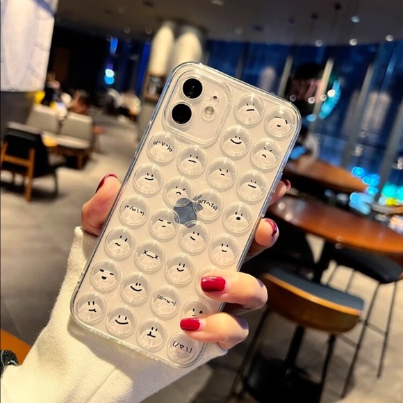 Other - iPhone X 10 XS Case bubble smiley face cartoon clear transparent soft case phone
